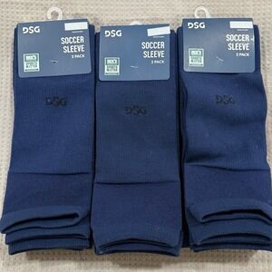DGS Soccer Sleeve Socks L/XL Navy 6-Pair (3 packs of 2) NWT